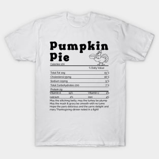 Thanksgiving Christmas Pumpkin Pie Nutritional Facts,pumpkin pie nutrition facts onesie T-Shirt